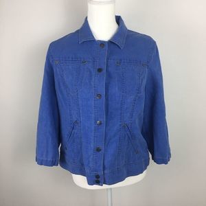 Coldwater Creek shirt snaps up the front.